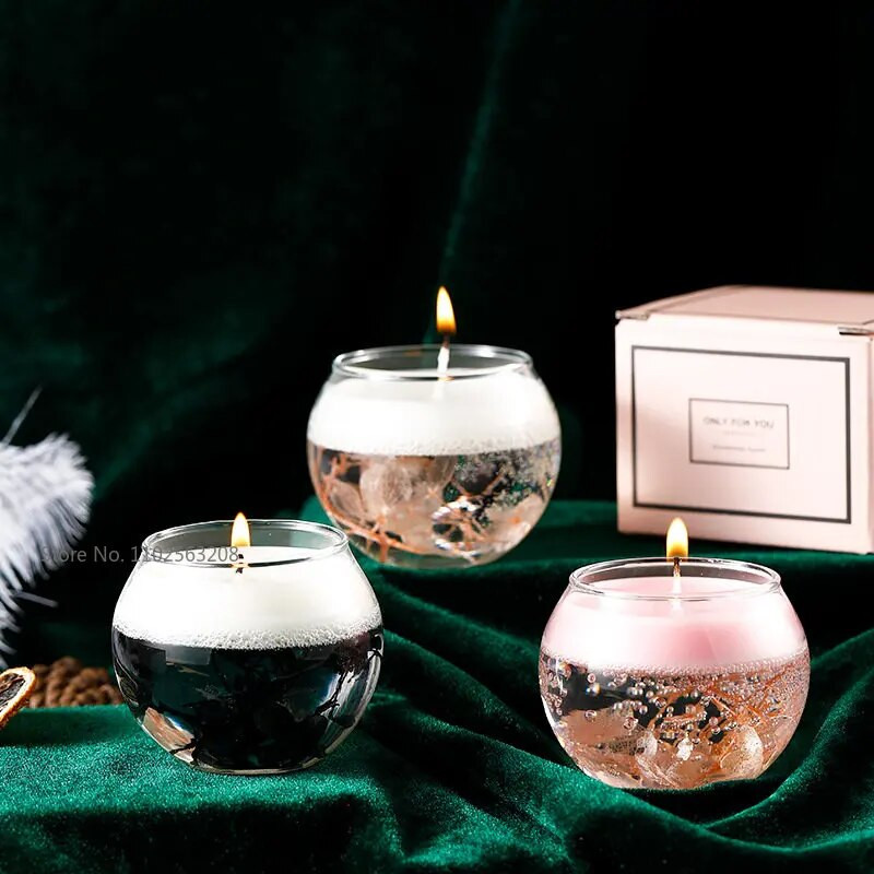 350ml Στρογγυλό σχήμα Creative Diy Candle Empty Cups Clear Bottle Γυάλινα Βαζάκια Χειροποίητα Επιδόρπιο Αρωματικά Κεριά Γυάλινα Άδεια Βαζάκια