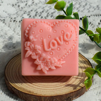 Rose Love Силиконова форма за сапун 3D сърце Свещ Смола Гипсова форма Цвете Шоколадов лед Комплект за печене Начало Декор Подарък за Свети Валентин
