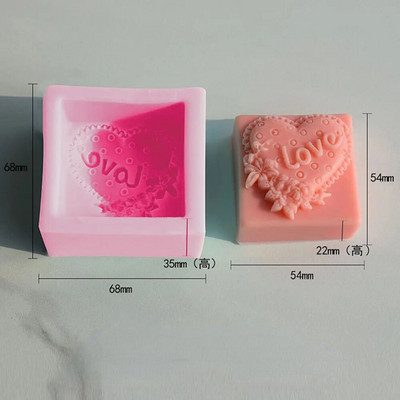 Rose Love silikona ziepju veidne 3D sirds sveces sveķu ģipša veidne ziedu šokolādes ledus cepšanas komplekts Mājas dekors Valentīna dienas dāvana