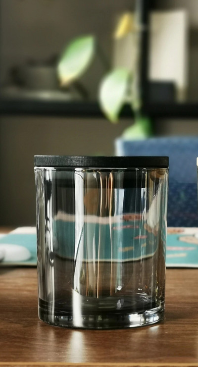 Sveču burciņas Brūns stikla sveču kauss Aromātiskais kauss ar bambusa vāku Sveču izgatavošanas piederumi Sveču burciņa Stikls Diy Svece m