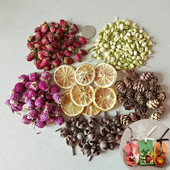 Illatos gyertya dekoratív szárított virág barkácsolás viasz márka kerek ventilátor gyártási anyagok szójabab viasz természetes szárított virág anyagok