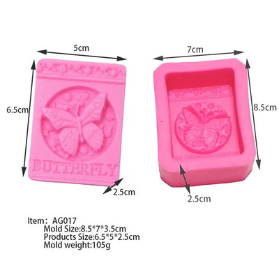 DIY Πεταλούδα Χειροποίητο Σαπούνι Καλούπι Σιλικόνης Τετράγωνο Κερί Ρητίνη Γύψινο Καλούπι Σοκολατένιο Σετ Κέικ πάγου Σετ κατασκευής Δώρα διακόσμησης σπιτιού