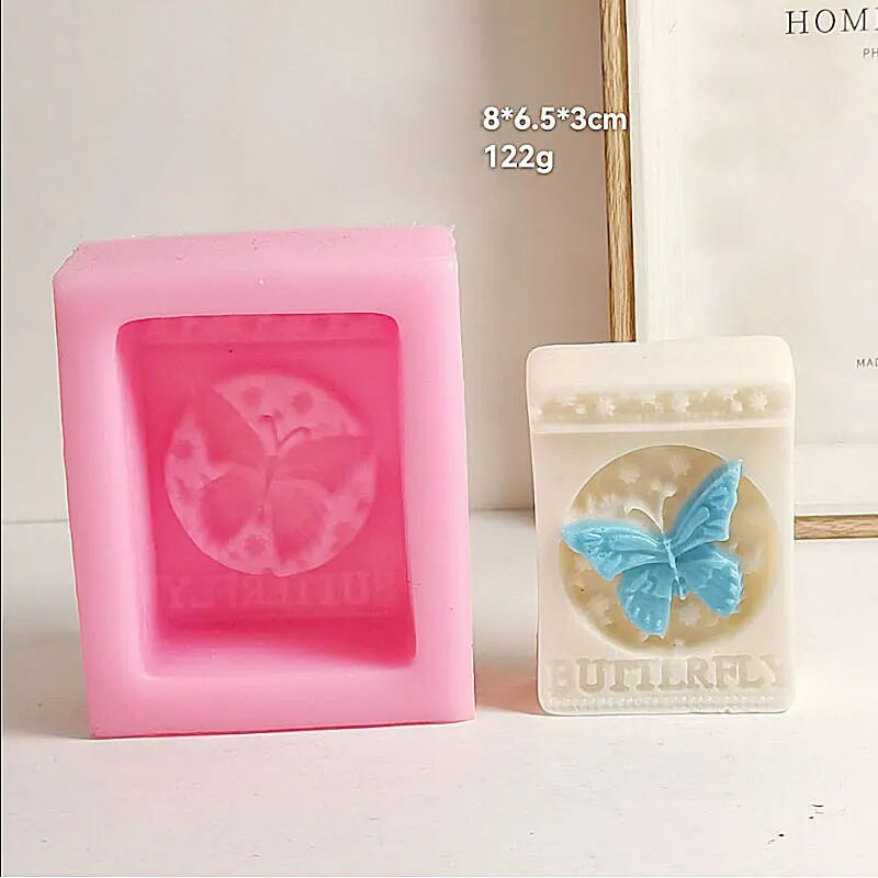 DIY Πεταλούδα Χειροποίητο Σαπούνι Καλούπι Σιλικόνης Τετράγωνο Κερί Ρητίνη Γύψινο Καλούπι Σοκολατένιο Σετ Κέικ πάγου Σετ κατασκευής Δώρα διακόσμησης σπιτιού