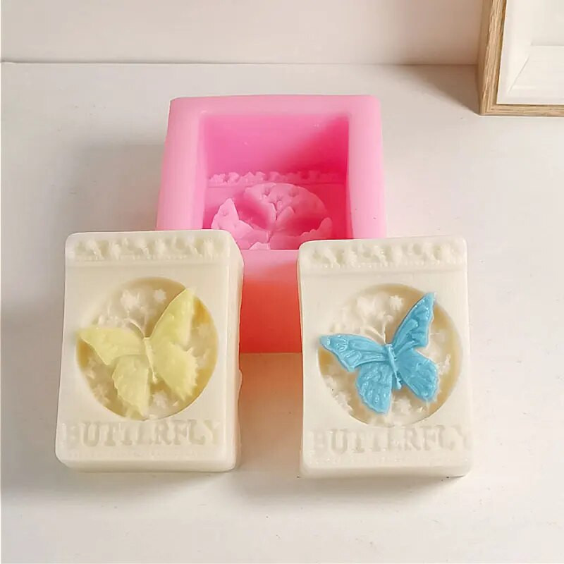 DIY Πεταλούδα Χειροποίητο Σαπούνι Καλούπι Σιλικόνης Τετράγωνο Κερί Ρητίνη Γύψινο Καλούπι Σοκολατένιο Σετ Κέικ πάγου Σετ κατασκευής Δώρα διακόσμησης σπιτιού