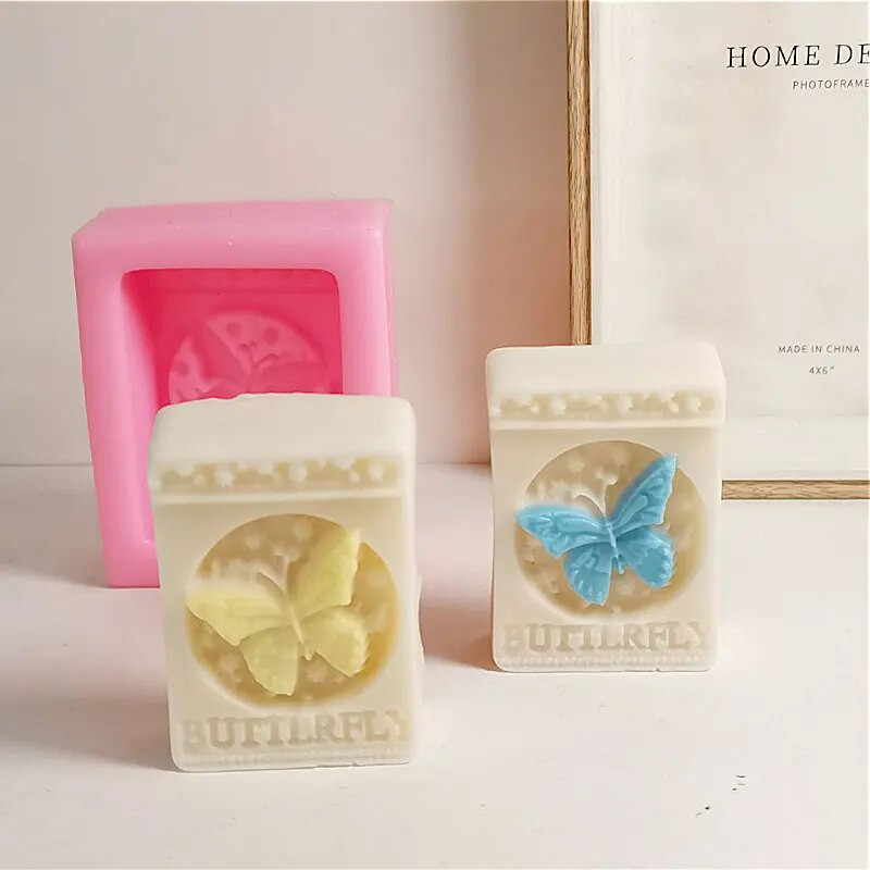 DIY Πεταλούδα Χειροποίητο Σαπούνι Καλούπι Σιλικόνης Τετράγωνο Κερί Ρητίνη Γύψινο Καλούπι Σοκολατένιο Σετ Κέικ πάγου Σετ κατασκευής Δώρα διακόσμησης σπιτιού