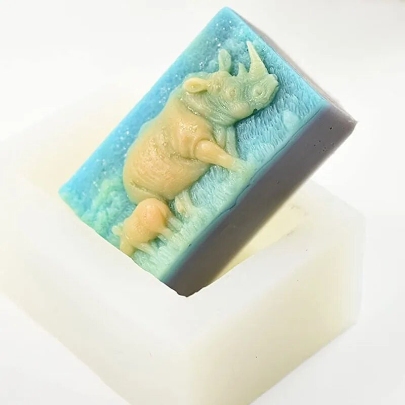 Silikona ziepju veidne kvadrātveida degunradžu ziepju pagatavošanai 3d DIY veidlapa ar rokām gatavota kūka dekorēšanai Sugarcraft veidnes Silīcija veidņu rīki