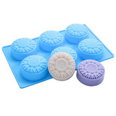 6 dobuma silikona veidnes Ziedu ziepju veidne DIY roku darbs ziepju veidne Ar rokām gatavota šokolādes biskvīta kūkas dekorēšana cepšanai pelējuma amatniecībai