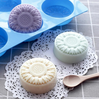 Силиконови форми с 6 кухини Цветна форма за сапун Направи си сам ръчно изработена форма за сапун Ръчно изработена шоколадова бисквитена торта Декорация за печене Форма за изработка