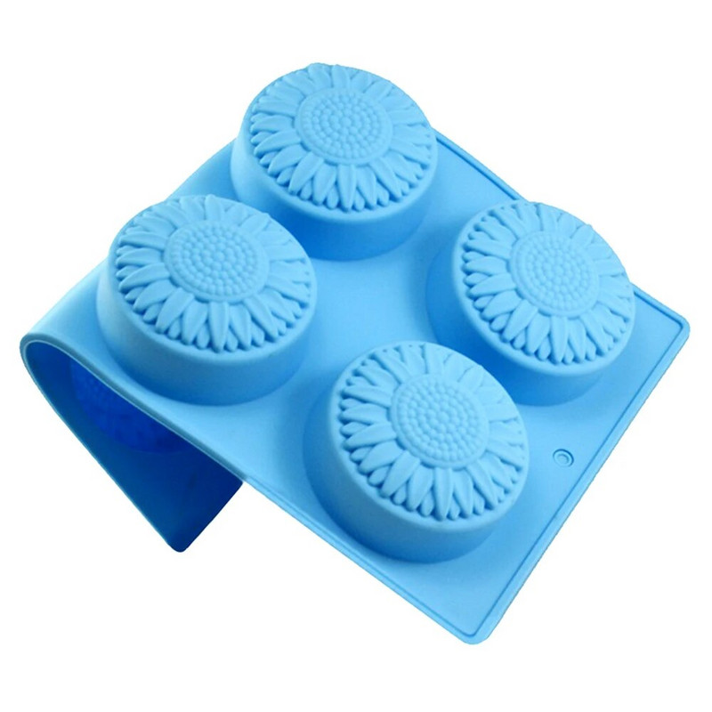 6 dobuma silikona veidnes Ziedu ziepju veidne DIY roku darbs ziepju veidne Ar rokām gatavota šokolādes biskvīta kūkas dekorēšana cepšanai pelējuma amatniecībai