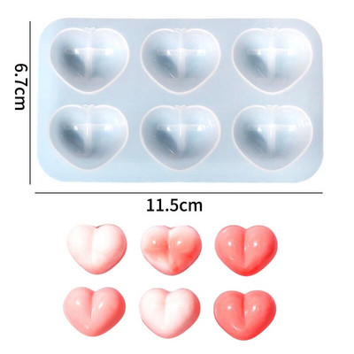 4 ertmės Hreat silikoninė muilo forma, pasidaryk „pasidaryk pats“ meilės formos žvakė, derva, gipso forma šokoladinis pyragas ledų gaminimo rinkinys namų dekoravimui miela dovana