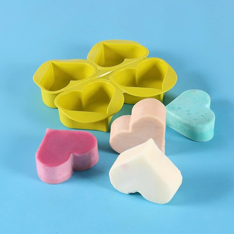 4 ertmės Hreat silikoninė muilo forma, pasidaryk „pasidaryk pats“ meilės formos žvakė, derva, gipso forma šokoladinis pyragas ledų gaminimo rinkinys namų dekoravimui miela dovana