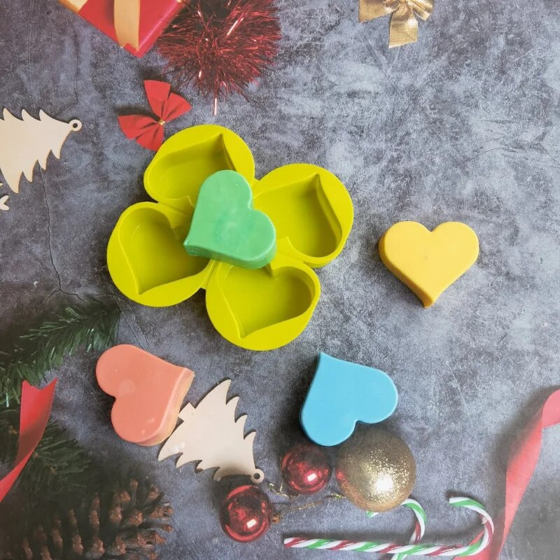 4 ertmės Hreat silikoninė muilo forma, pasidaryk „pasidaryk pats“ meilės formos žvakė, derva, gipso forma šokoladinis pyragas ledų gaminimo rinkinys namų dekoravimui miela dovana