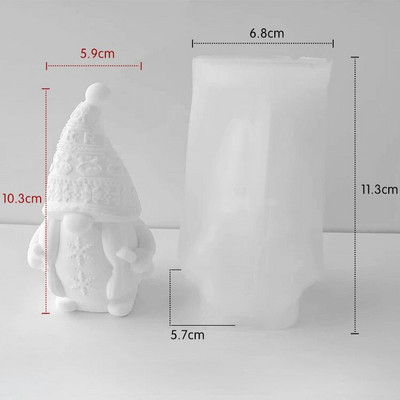 Pīt Ziemassvētku vecīša silikona sveču veidne liela bārda punduris ziepju sveķu veidne DIY šokolādes kūkas dekors Ziemassvētku gleznošana ģipša dāvanas