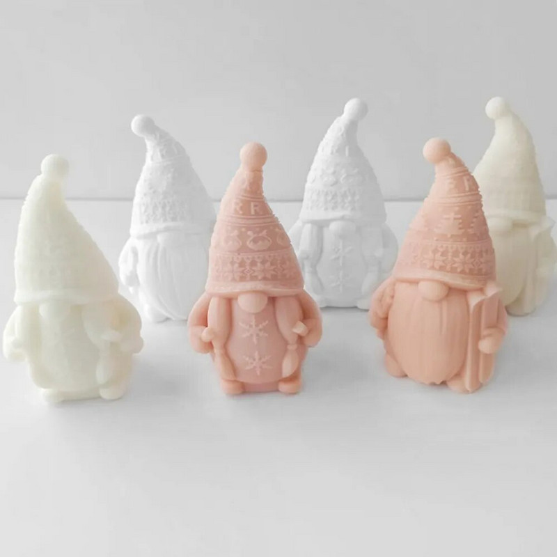 Pīt Ziemassvētku vecīša silikona sveču veidne liela bārda punduris ziepju sveķu veidne DIY šokolādes kūkas dekors Ziemassvētku gleznošana ģipša dāvanas