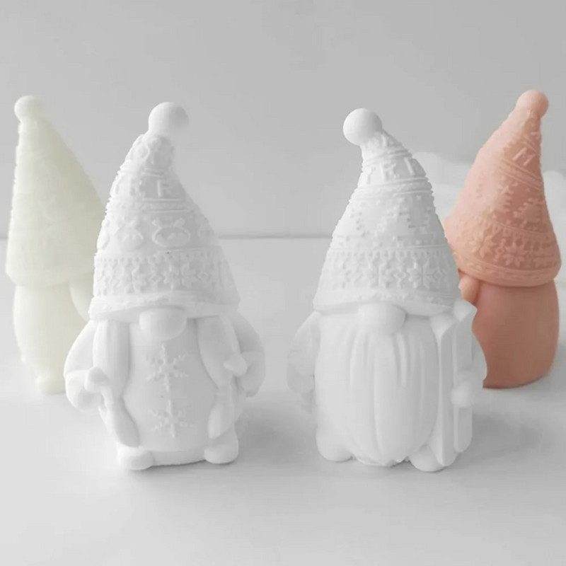 Pīt Ziemassvētku vecīša silikona sveču veidne liela bārda punduris ziepju sveķu veidne DIY šokolādes kūkas dekors Ziemassvētku gleznošana ģipša dāvanas