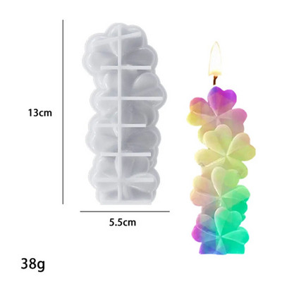 Egymásra rakható szív gyertya szilikon forma napraforgó lóhere szappangyanta gipsz készítés Valentin napi szerelmes torta dekoráció csokoládé ajándék