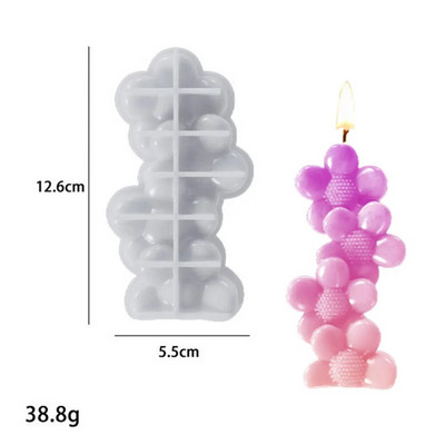 Egymásra rakható szív gyertya szilikon forma napraforgó lóhere szappangyanta gipsz készítés Valentin napi szerelmes torta dekoráció csokoládé ajándék