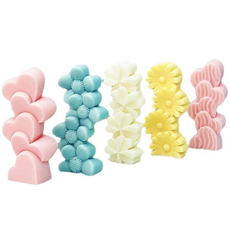 Egymásra rakható szív gyertya szilikon forma napraforgó lóhere szappangyanta gipsz készítés Valentin napi szerelmes torta dekoráció csokoládé ajándék