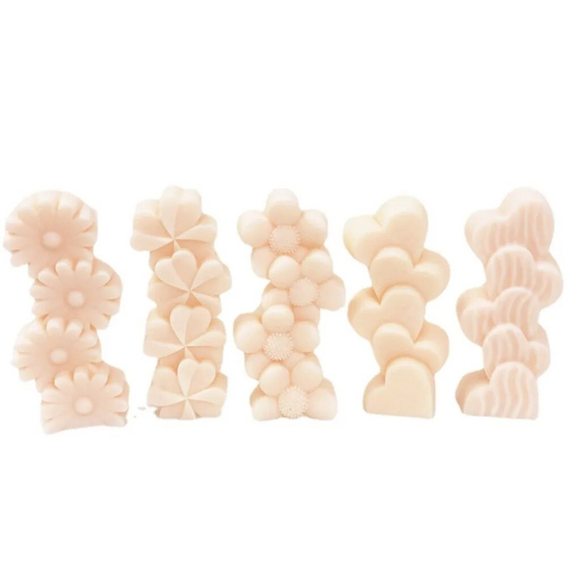 Egymásra rakható szív gyertya szilikon forma napraforgó lóhere szappangyanta gipsz készítés Valentin napi szerelmes torta dekoráció csokoládé ajándék