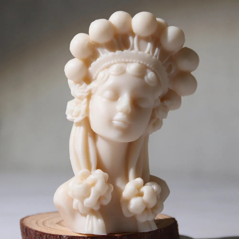Ķīniešu Pekinas Opera Sieviešu sveces silikona veidne DIY Art Craft Cilvēka portrets ģipša aromātiskā sveces veidne ar rokām darināta dāvana
