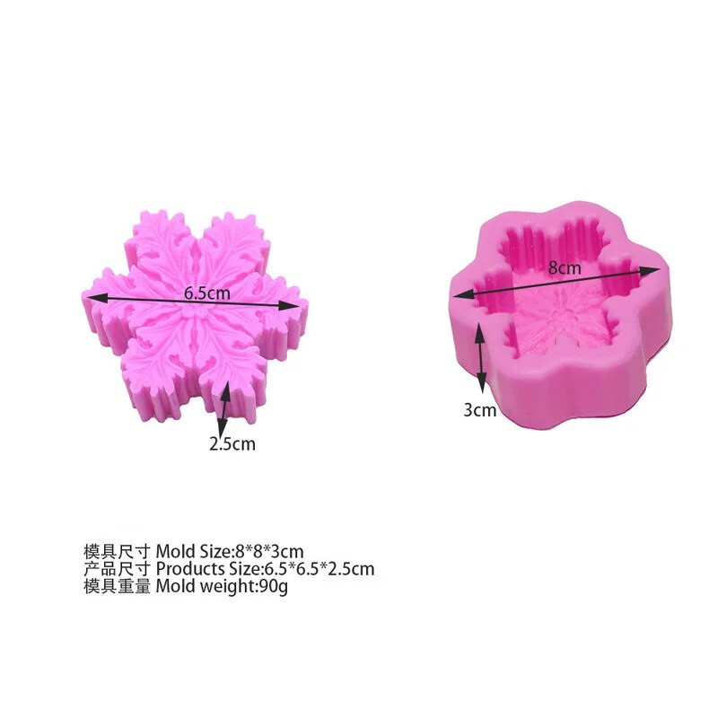 Ziemassvētku silikona sniegpārsliņu pelējuma sveču ziepes DIY aromterapijas ģipša sveču dekorēšanai pelējuma konfekšu šokolādes izgatavošanas rīki