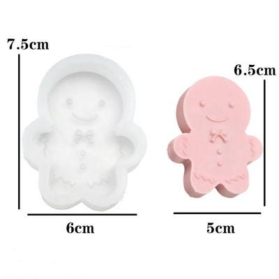 Smiley sejas piparkūku vīrs Silikona sveces veidne Ar rokām gatavotas ziepes ģipša sveķu amatniecība Padarīt Ziemassvētku DIY šokolādes kūkas cepšanas veidni