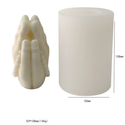 Salocīts lūgšanas žests Silikona sveces veidne Budas krelles roku ģipša ziepju sveķu veidne DIY šokolādes kūkas gatavošana mājas dekora dāvana