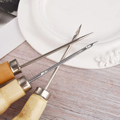 Fából készült fogantyús ékszerek barkácsolás bőr sátor varrás csípőjavító eszköz Kézi varró Bőr kézműves akvárium Lyukasztó bőr szerszámok