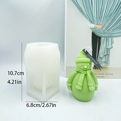 Vilnas šalle Sniegavīrs Silikona sveču Veidne Pašdarināta Ziemassvētku Sniegavīrs Amatniecība Sveķu ģipsis Diy Ziepes Šokolādes ledus kubiņu cepšanas veidne