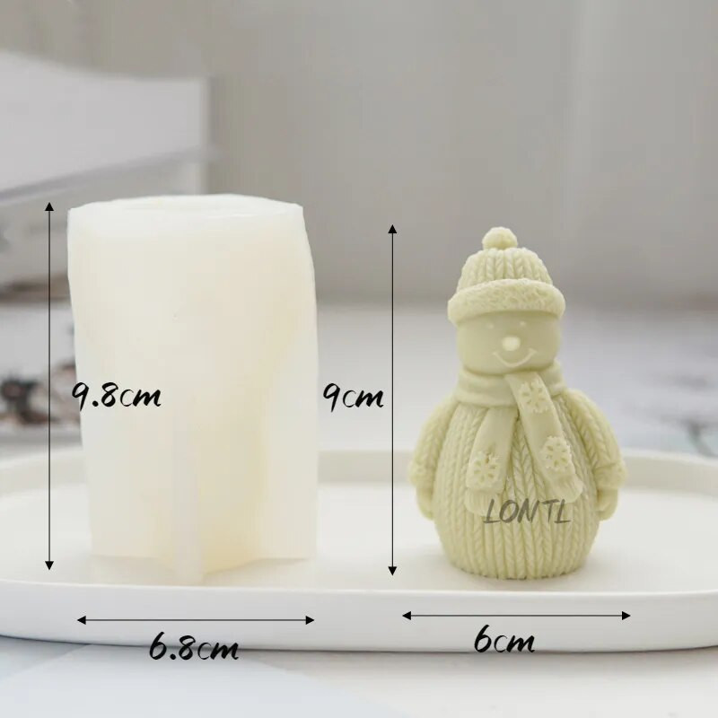 Vilnas šalle Sniegavīrs Silikona sveču Veidne Pašdarināta Ziemassvētku Sniegavīrs Amatniecība Sveķu ģipsis Diy Ziepes Šokolādes ledus kubiņu cepšanas veidne