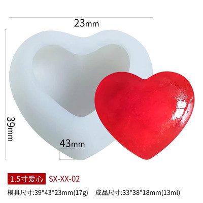 3D kootud armastussüda, silikoonvorm isetehtud käsitsi valmistatud südamekujuline küünla seebi kipskook šokolaadi küpsetustööriist sõbrapäeva kingitus