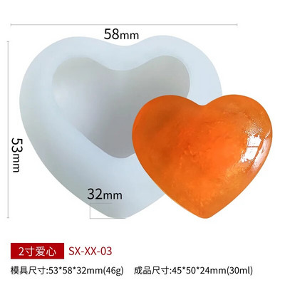 3D kootud armastussüda, silikoonvorm isetehtud käsitsi valmistatud südamekujuline küünla seebi kipskook šokolaadi küpsetustööriist sõbrapäeva kingitus