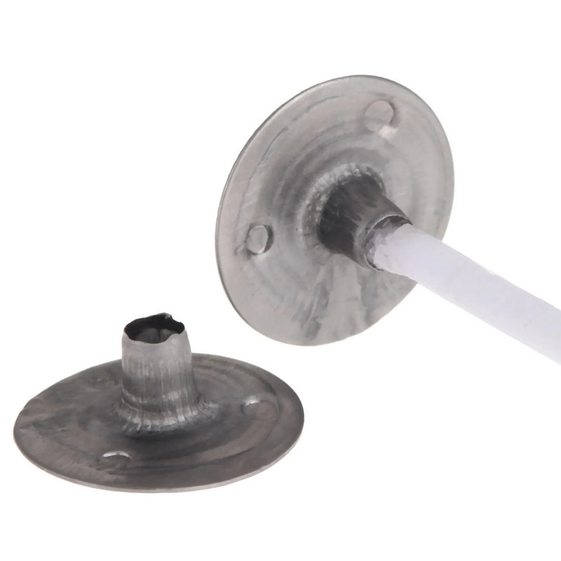 100db 12,5*2,5mm 20*5mm tartós viaszos gyertya kanóc fém tartók Gyertyák kanóc talptartó Hasznos eszközök Gyertyakészítő barkácskészlet