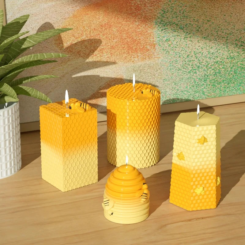 Silikona veidne svecēm 3D šūnveida raksts bišu aromterapijas ģipsis kristāla epoksīda sveķu ziepes ar rokām gatavotas amatniecības sveces dāvanas