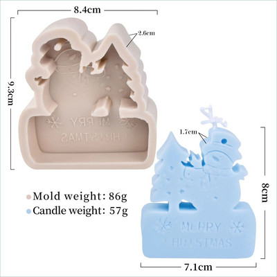 Ziemassvētku eglītes sveces veidne silikona Ziemassvētku vecītis sniegavīrs brieža svece gatavošanas ziepju sveķu veidne Ziemassvētku dāvanu amatniecības mājas dekorēšana