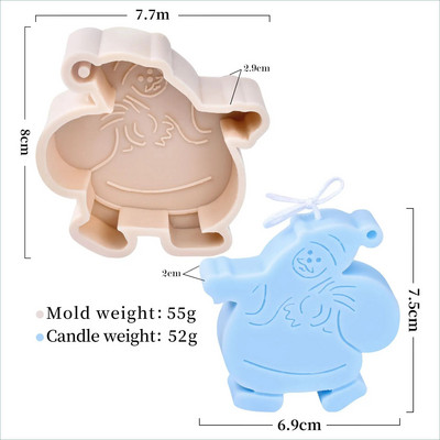 Ziemassvētku eglītes sveces veidne silikona Ziemassvētku vecītis sniegavīrs brieža svece gatavošanas ziepju sveķu veidne Ziemassvētku dāvanu amatniecības mājas dekorēšana