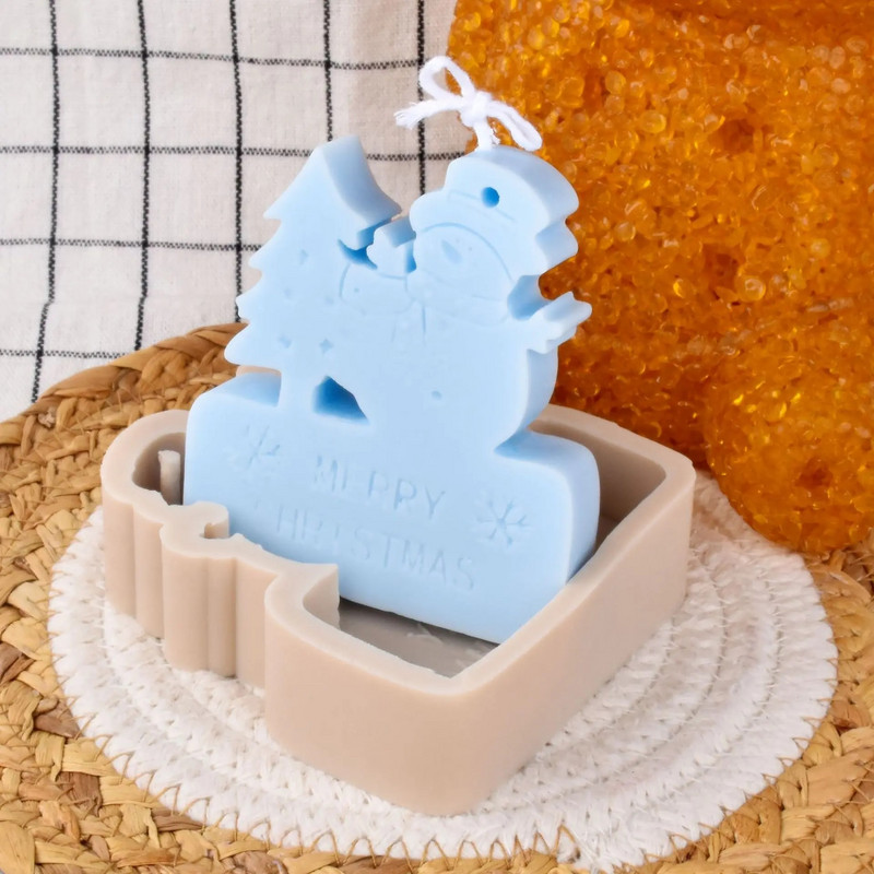 Ziemassvētku eglītes sveces veidne silikona Ziemassvētku vecītis sniegavīrs brieža svece gatavošanas ziepju sveķu veidne Ziemassvētku dāvanu amatniecības mājas dekorēšana