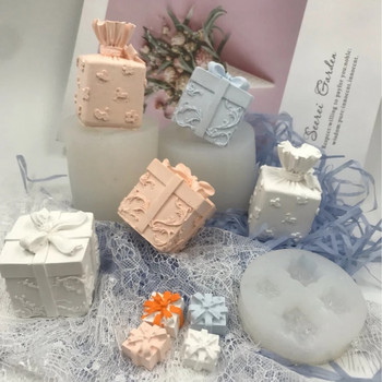 Χριστουγεννιάτικο κουτί δώρου Κερί φόρμα σιλικόνης Bowknot Κουτί δώρου Aromatherapy Candle Gypsum Resin Mold DIY Candle Making Mold Mold Soap