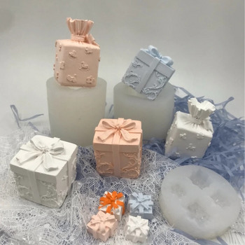 Χριστουγεννιάτικο κουτί δώρου Κερί φόρμα σιλικόνης Bowknot Κουτί δώρου Aromatherapy Candle Gypsum Resin Mold DIY Candle Making Mold Mold Soap