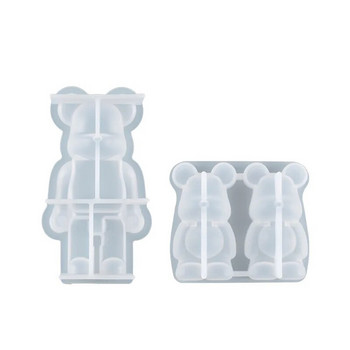 Candle Bear Shape Silicone 3d Cute Candle Mold Ръчно изработени сапуни Направи си сам Cartoon Bear Силиконови форми Форми за отливане за изкуство от епоксидна смола