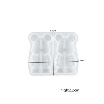 Sveces lāča formas silikona 3d jauka sveču veidne ar rokām gatavotas ziepes DIY karikatūra lācis silikona veidnes liešanas veidnes epoksīda sveķu mākslai