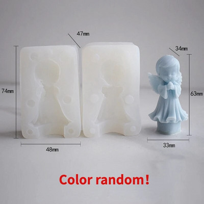 Spārnota eņģeļa silikona sveču veidne DIY zēns meitene ziepju sveķu ģipša izgatavošanas rīks cilvēka šokolādes cepšanai kūka veidne rakstāmgalda dekors