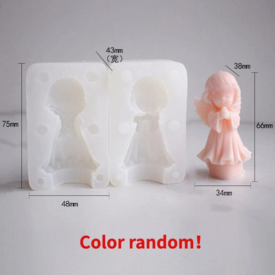 Spārnota eņģeļa silikona sveču veidne DIY zēns meitene ziepju sveķu ģipša izgatavošanas rīks cilvēka šokolādes cepšanai kūka veidne rakstāmgalda dekors