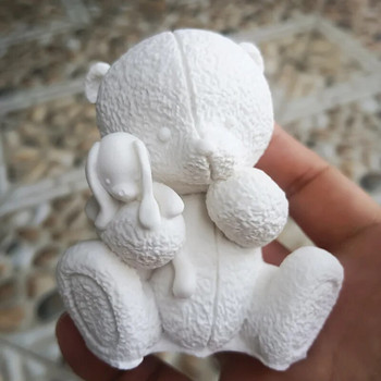3D Bear Hug Toy Силиконова форма за свещ Направи си сам карикатура Bear Сапун Гипс Инструмент за правене на смола Ръчно изработени шоколадови кубчета лед Консумативи за печене