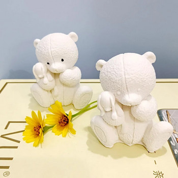 3D Bear Hug Παιχνίδι Καλούπι κεριών σιλικόνης DIY Cartoon Bear Σαπούνι γύψο ρητίνη κατασκευής Χειροποίητο προμήθειες ψησίματος παγάκια σοκολάτας