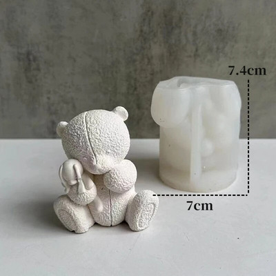 3D lāča apskāviena rotaļlieta silikona sveces veidne DIY karikatūra lāča ziepju ģipša sveķu izgatavošanas rīks roku darbs šokolādes ledus kubiņu cepšanai