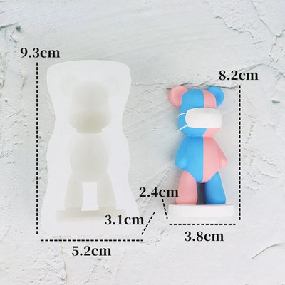 3D lāča apskāviena rotaļlieta silikona sveces veidne DIY karikatūra lāča ziepju ģipša sveķu izgatavošanas rīks roku darbs šokolādes ledus kubiņu cepšanai