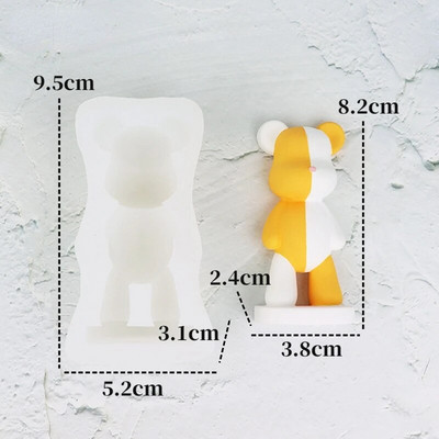 3D lāča apskāviena rotaļlieta silikona sveces veidne DIY karikatūra lāča ziepju ģipša sveķu izgatavošanas rīks roku darbs šokolādes ledus kubiņu cepšanai