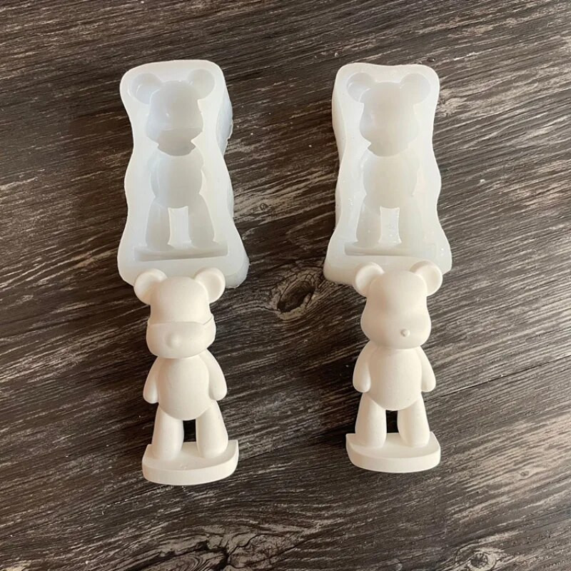 3D lāča apskāviena rotaļlieta silikona sveces veidne DIY karikatūra lāča ziepju ģipša sveķu izgatavošanas rīks roku darbs šokolādes ledus kubiņu cepšanai