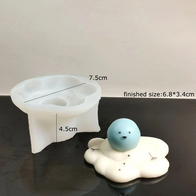 Jauka kūstoša sniegavīra sveces silikona veidne 3D aromātisks sveču ģipša ornaments veidņu izgatavošanai šokolādes cepšanas veidne mājas amatniecības dekors
